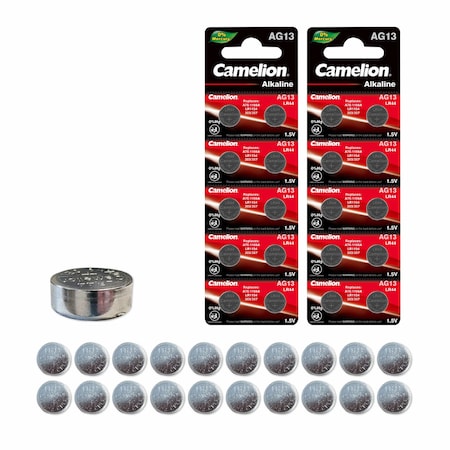 Camelion AG13 1.5V Alkaline Button Cell Battery 20PK AG13-BP10-2